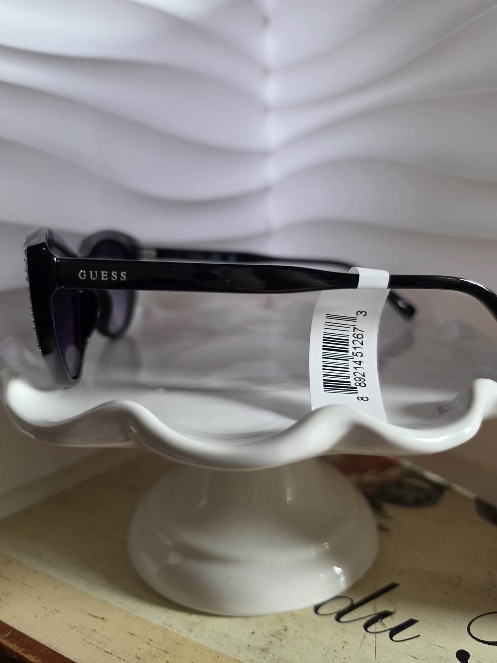 GUESS Black Cat Eye Sunglasses with Rhinestone Detail - Picture 3 of 7
